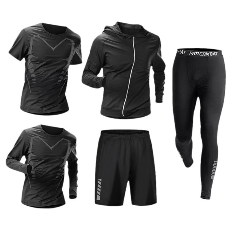 Cycling - Men Five Piece Sports Set Hoodie
