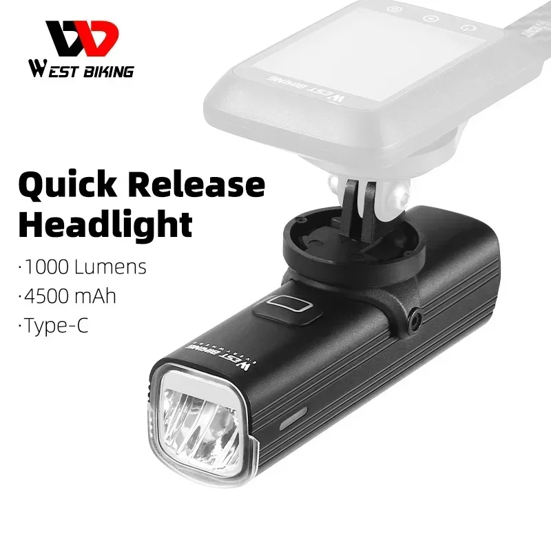WEST BIKING Bicycle Quick Rele - đánh giá và giá Rechargeable Bicycle Headlight 1000 Lumen