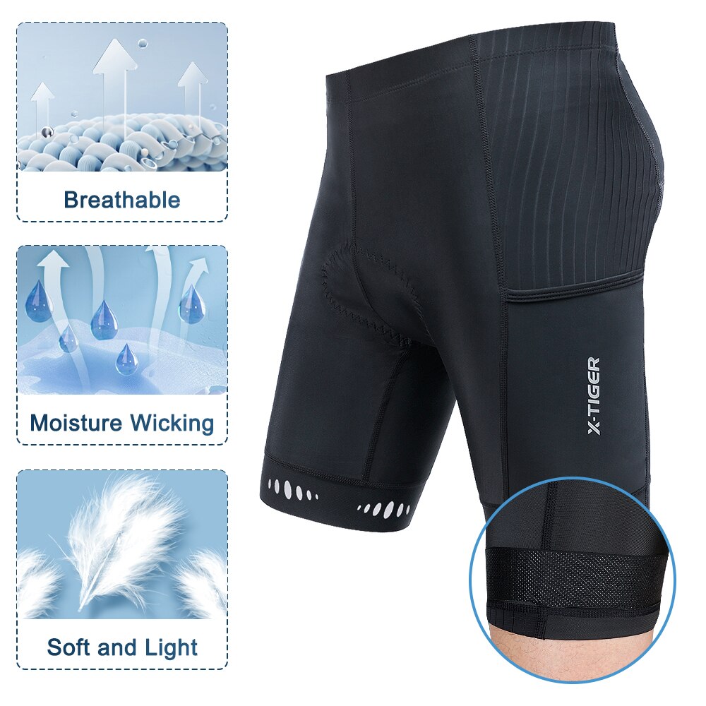 X-TIGER Men Cycling Shorts wit - đánh giá và giá Padded Cycling Shorts 5D Gel