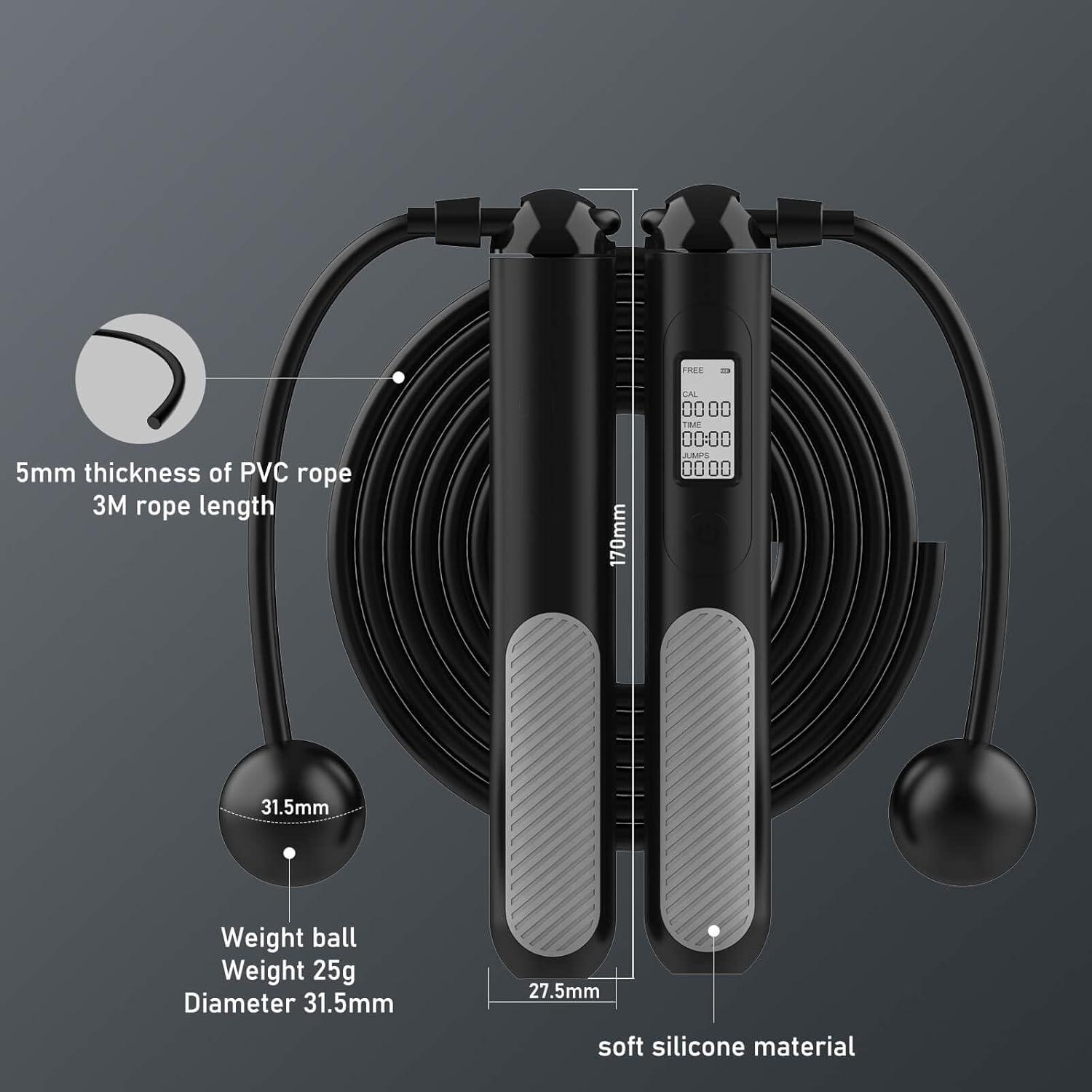 2-in-1 Smart Digital Weighted  - đánh giá và giá Smart Jump Rope Digital Counter