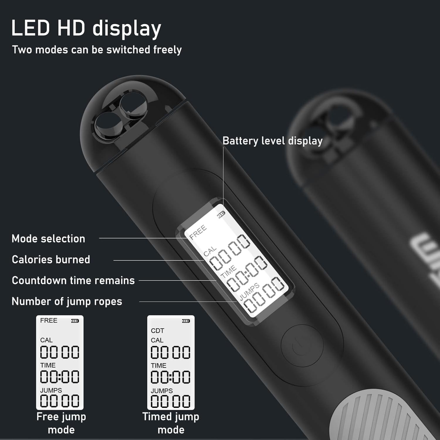 2-in-1 Smart Digital Weighted  - đánh giá và giá Smart Jump Rope Digital Counter