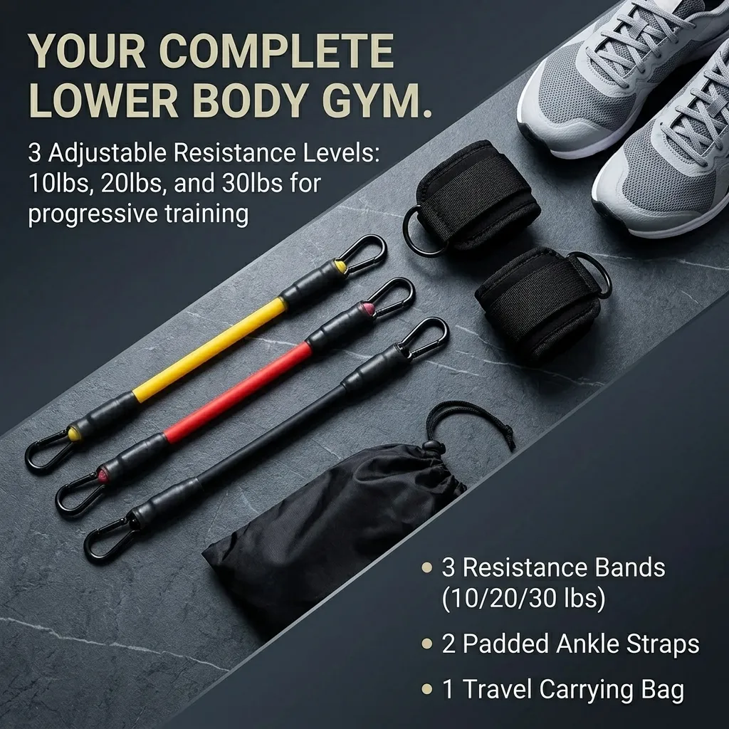 5‑Piece Ankle Resistance Band  - đánh giá và giá Resistance Bands Set With Handles