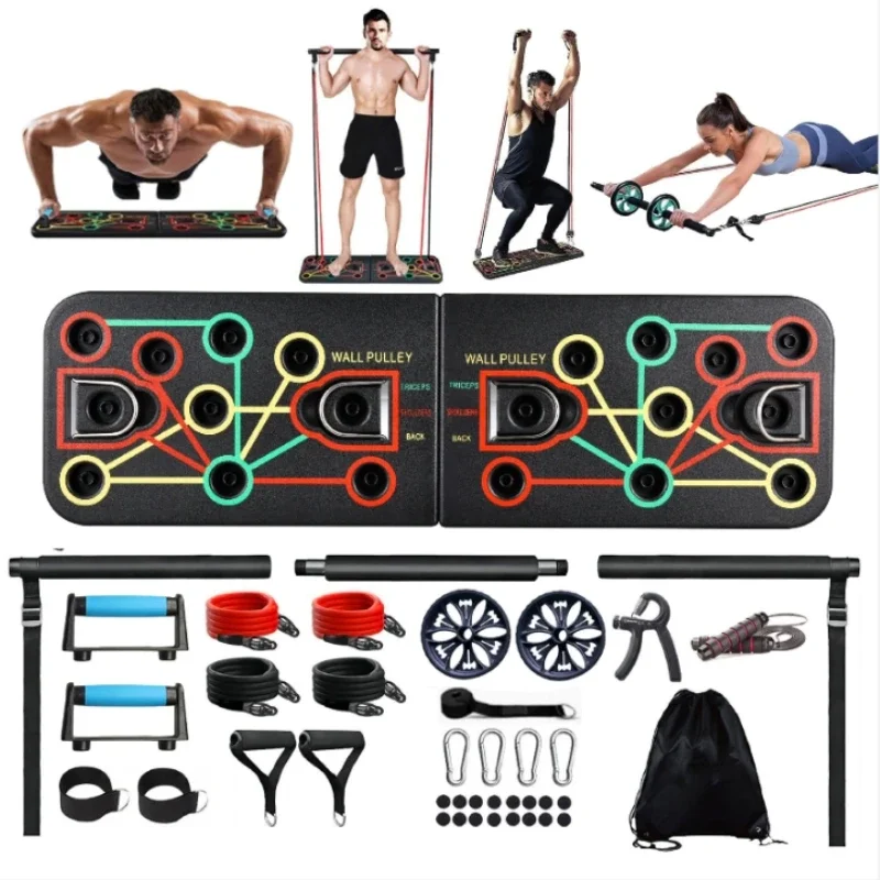 Multifunctional Push Up Board  - đánh giá và giá Pilates Bar Kit With Resistance Bands