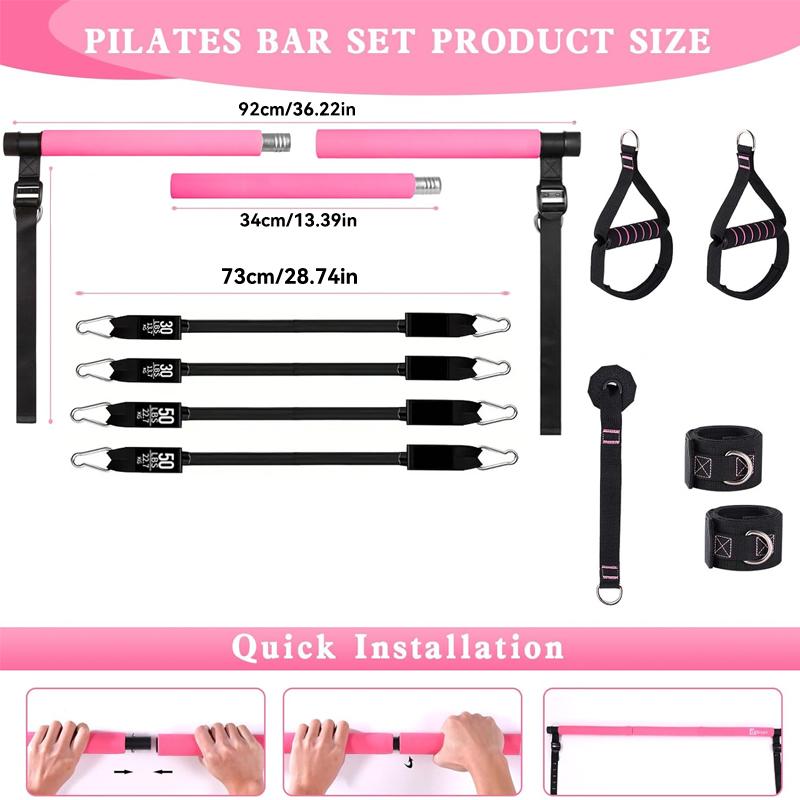 Multifunctional Pilates Bar Ki - đánh giá và giá Pilates Bar Kit With Resistance Bands