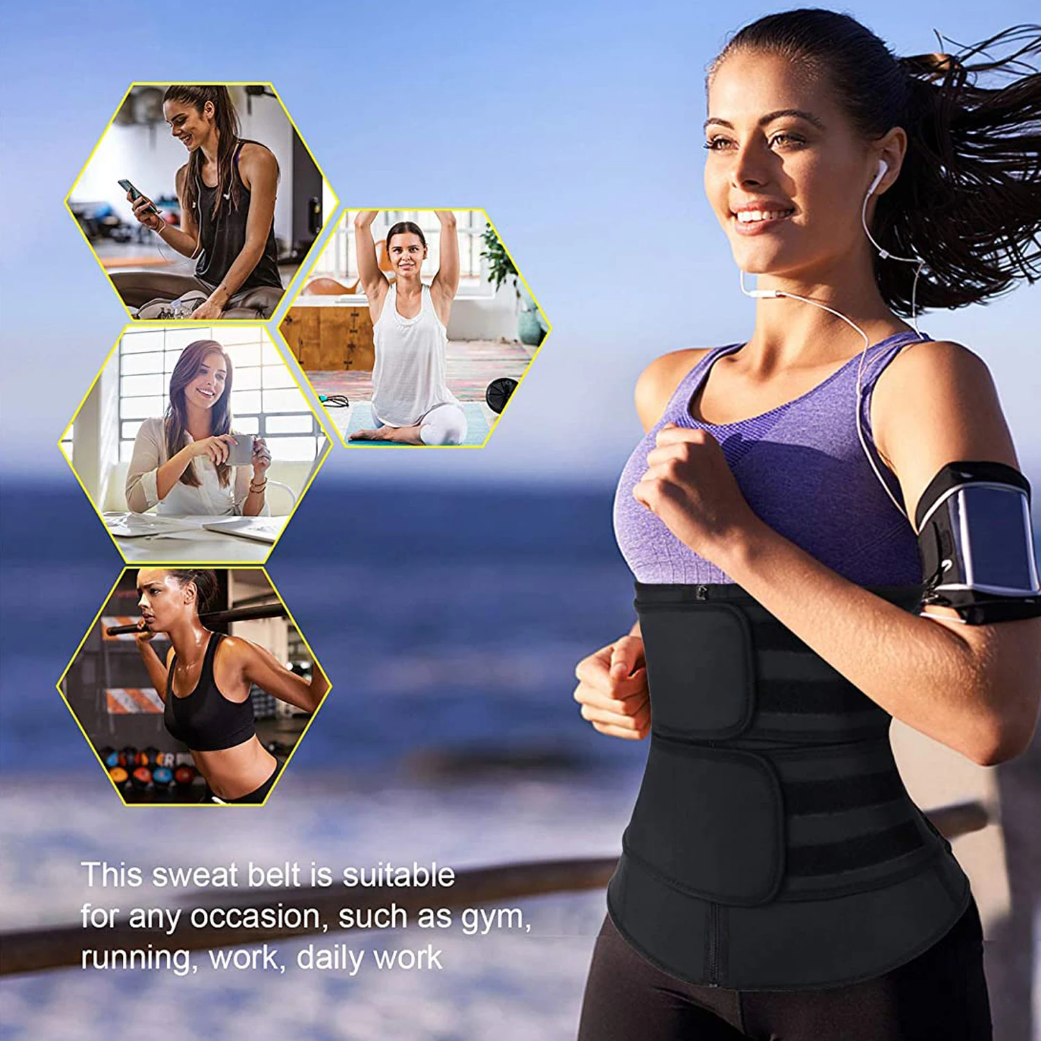 Neopren Waist Trainer Workout  - đánh giá và giá Sweat Waist Trainer Belt Neoprene