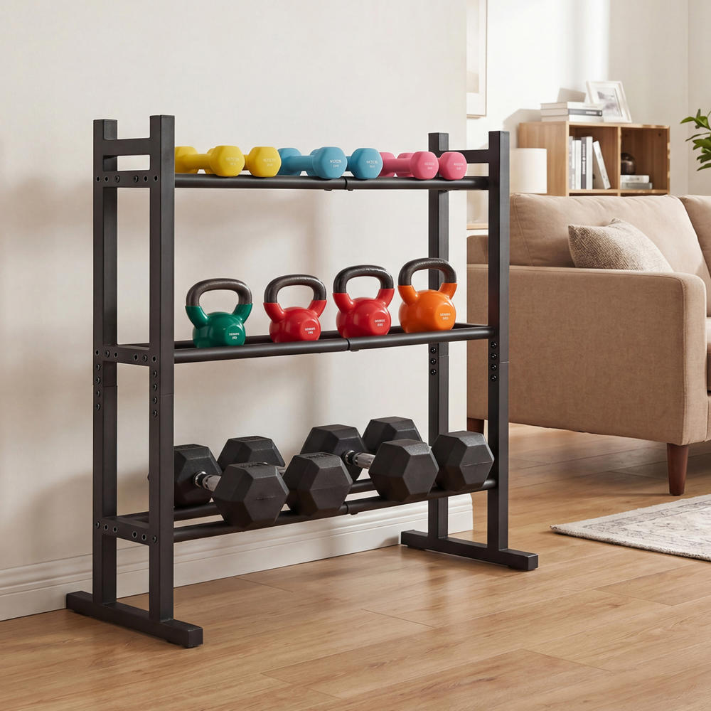 Heavy Duty 3-Tier Dumbbell Rac - đánh giá và giá Fitness Equipment