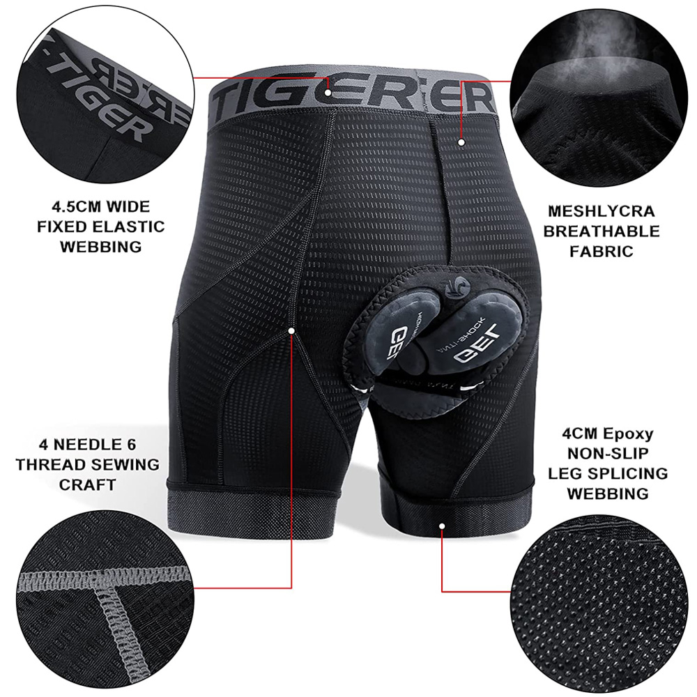 X-TIGER Nam Đi Xe Đạp Quần Lót - đánh giá và giá Padded Cycling Shorts 5D Gel