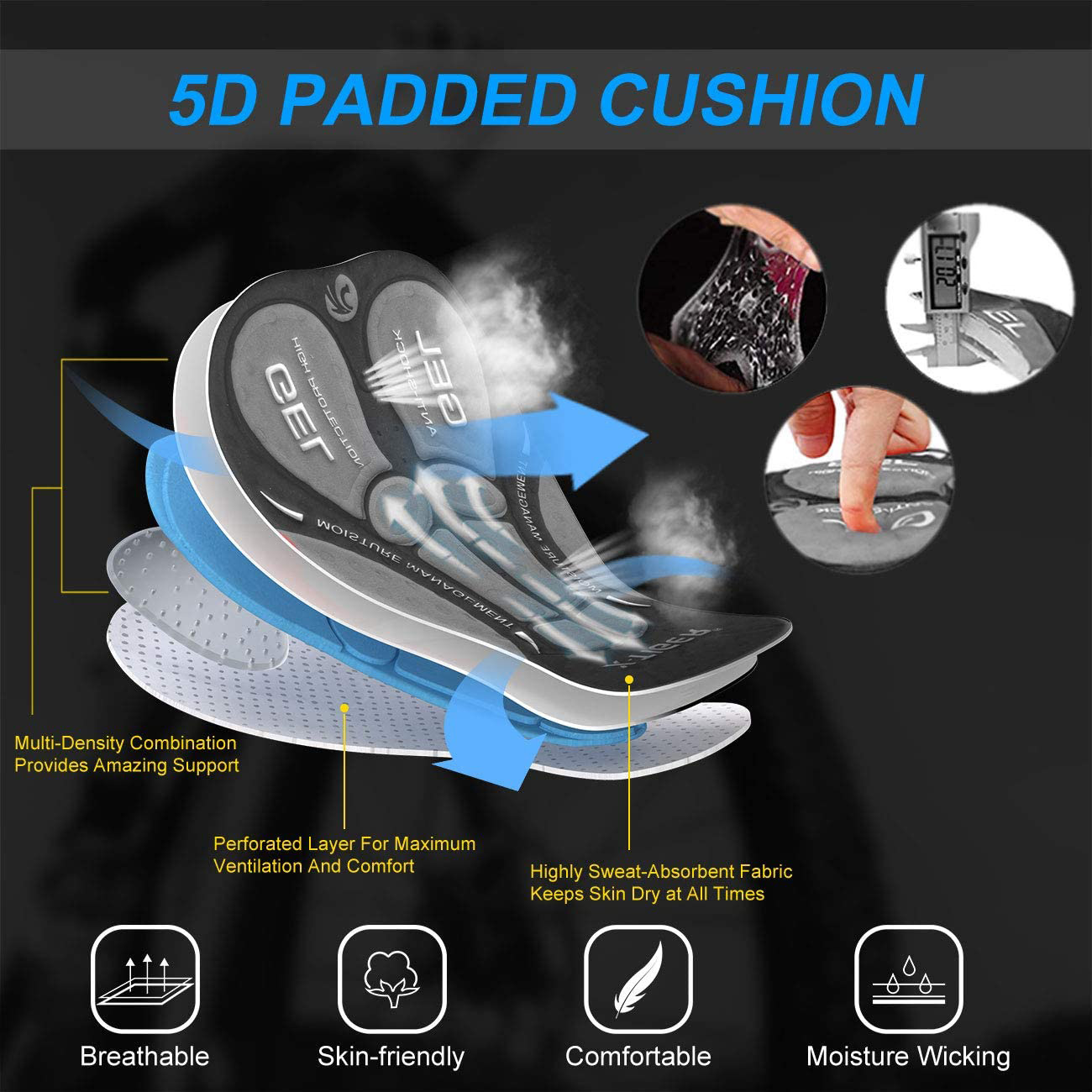 X-TIGER Nam Đi Xe Đạp Quần Lót - đánh giá và giá Padded Cycling Shorts 5D Gel