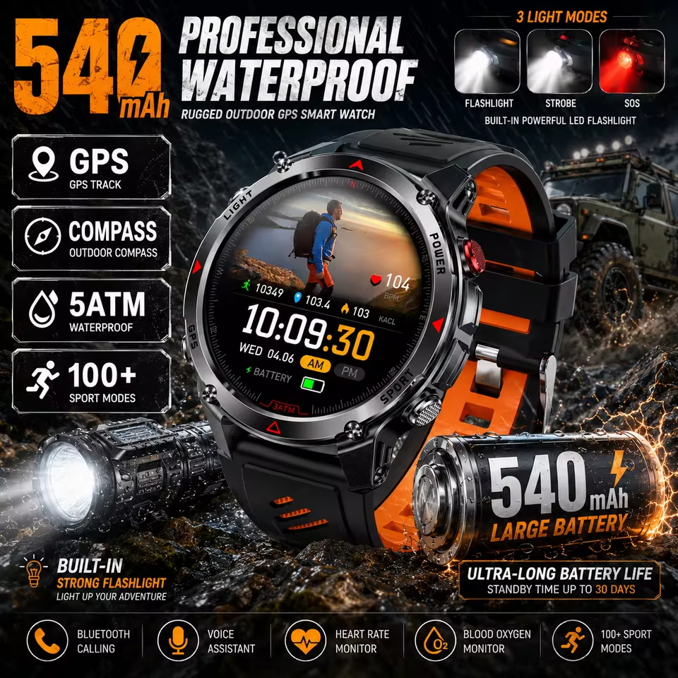 Military 540mAh GPS Smart Watc - đánh giá và giá Resistance Bands Set With Handles