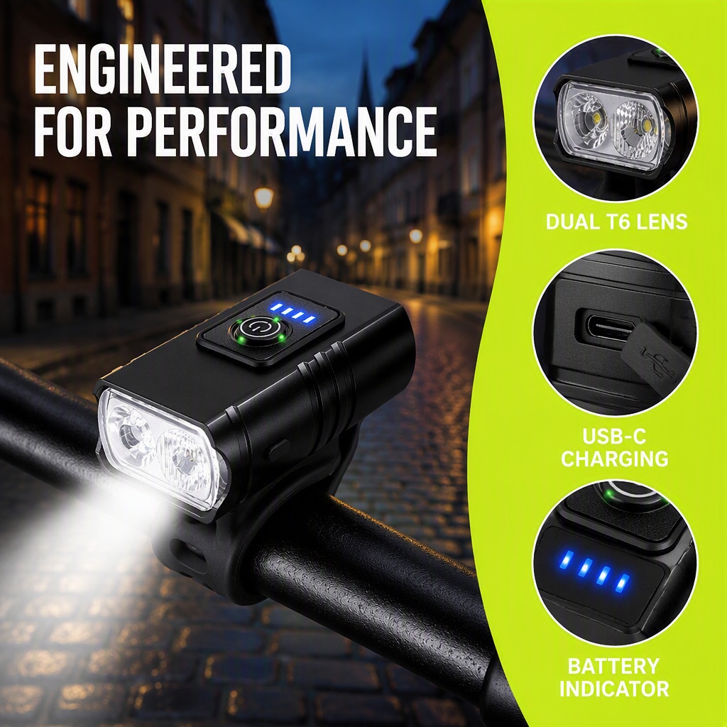 Bike Light USB Rechargeable LE - đánh giá và giá Rechargeable Bicycle Headlight 1000 Lumen