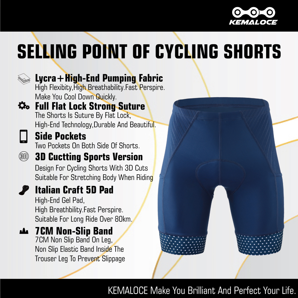 KEMALOCE Men's Cycling Shorts  - đánh giá và giá Padded Cycling Shorts 5D Gel