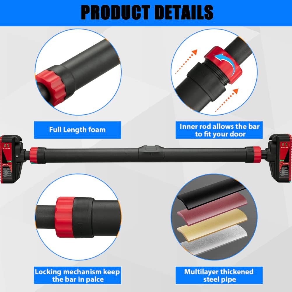 Adjustable Pull Up Bar for Doo - đánh giá và giá Door Pull Up Bar No Screw