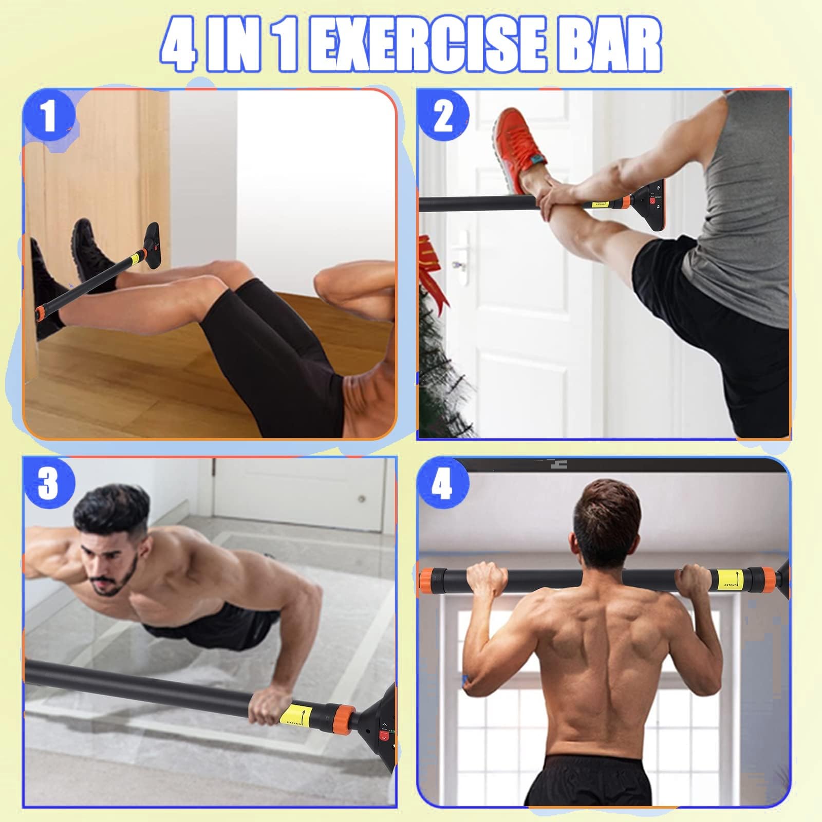 Adjustable Pull Up Bar for Doo - đánh giá và giá Door Pull Up Bar No Screw